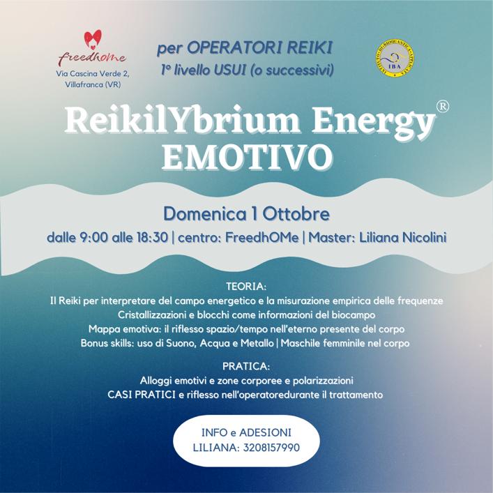 ReikilYbrium Emotivo - corso per Operatori Reiki 01.10.2023